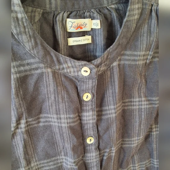 Faherty Womens‎ Black Plaid Long Sleeve Harper Blouse Button Up Shirt Top XS - Picture 11 of 13